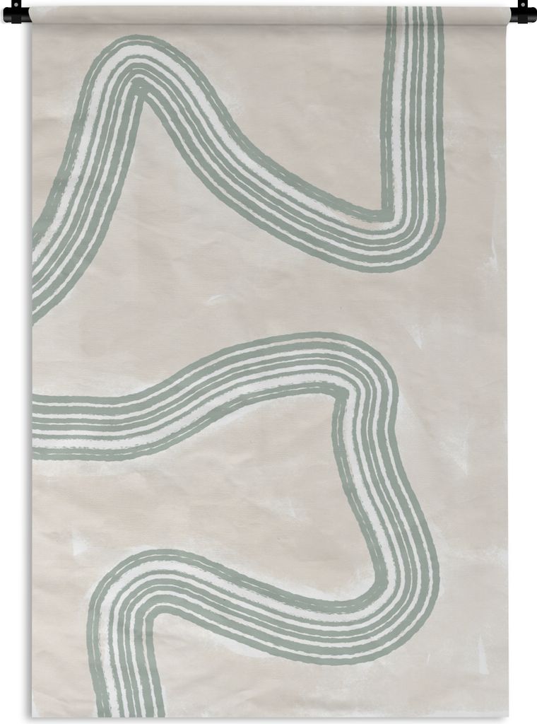 MuchoWow Wandteppich Wandbehang Linie - Abstrakt - Design 90x135 cm Tapisserie Dekoration Wandtuch - Baumwolle - Wandskulptur
