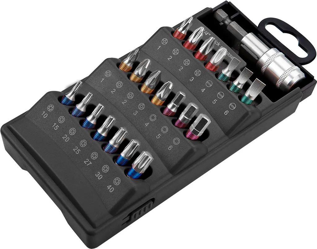 Kit embouts GRAPHITE 22 pcs Phillips Torx Pozidriv avec porte-embout