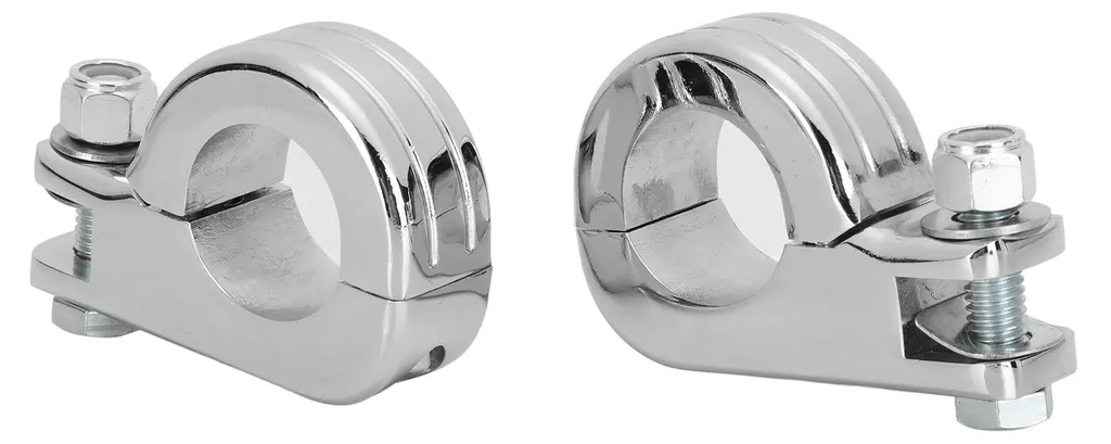 Attache repose-pied moto alu renforcé argent anti-vibration M8