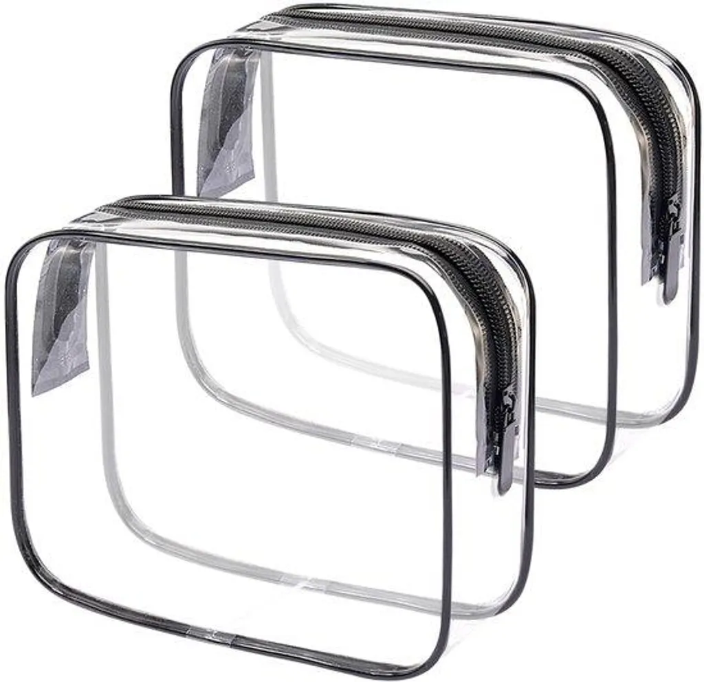 Trousses de toilette transparentes anti-fuite lot de 2 rangement valise