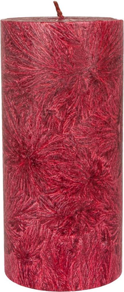 Bougie ronde en stéarine - rouge foncé 64x135 mm Image du produit 