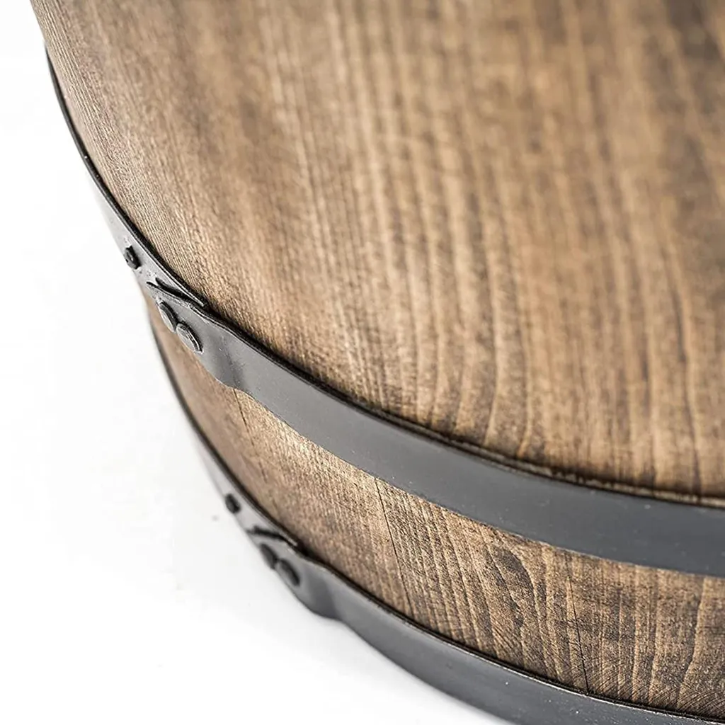 Tonneau de bar en bois wengé rustique, design authentique 80 x 50 cm