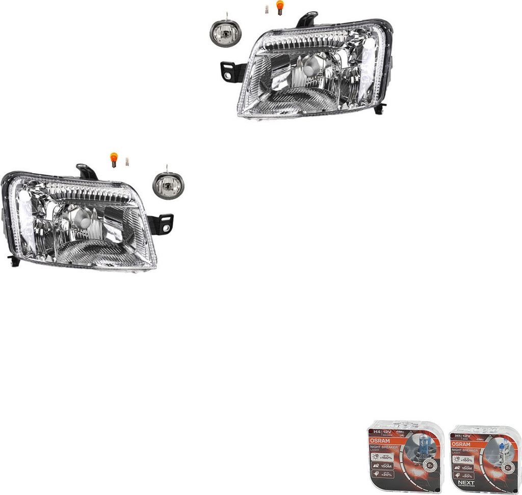 Johns, Scheinwerfer Satz Osram Night Breaker Laser passend für Fiat Panda 169 08/09-L&R 51782979 0000620862 620862 0000051746913 0000060802070 517...
