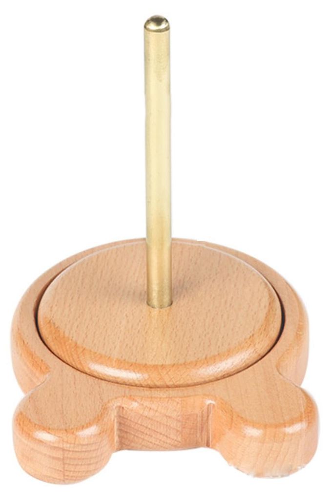 Garnhalter-Ständer, Bärenform Garnkugelhalter aus Eichenholz, Spindeln, wirbelnder Garnhalter zum Häkeln, Geschenk für ältere Frauen - 6,3 * 4...