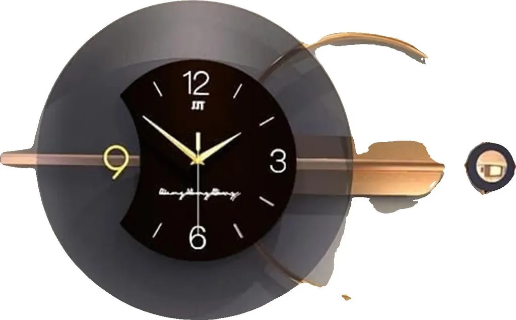 Orologio da Muro Metallo 30 cm Silenzioso - Nero e Oro Design Moderno
