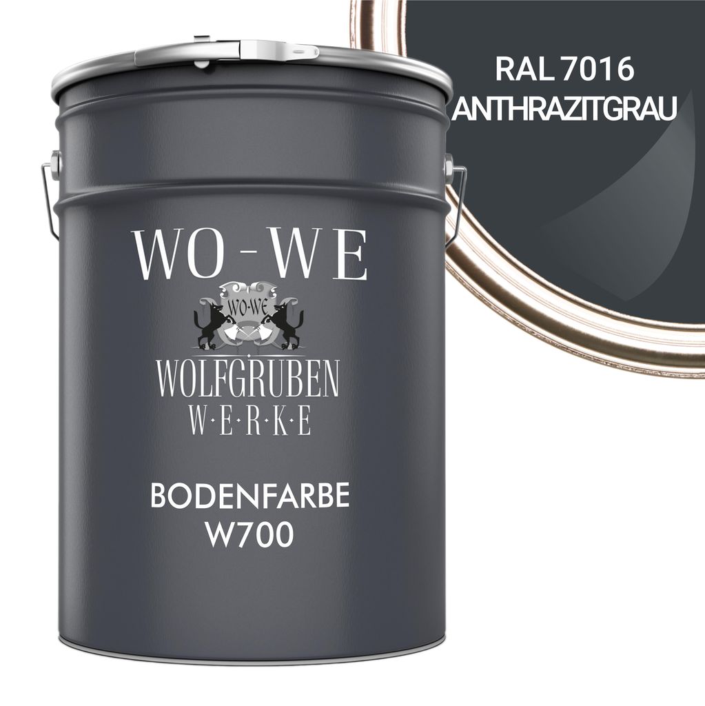 Betonfarbe Bodenfarbe Bodenbeschichtung W700 Anthrazit-Grau RAL 7016 - 5L