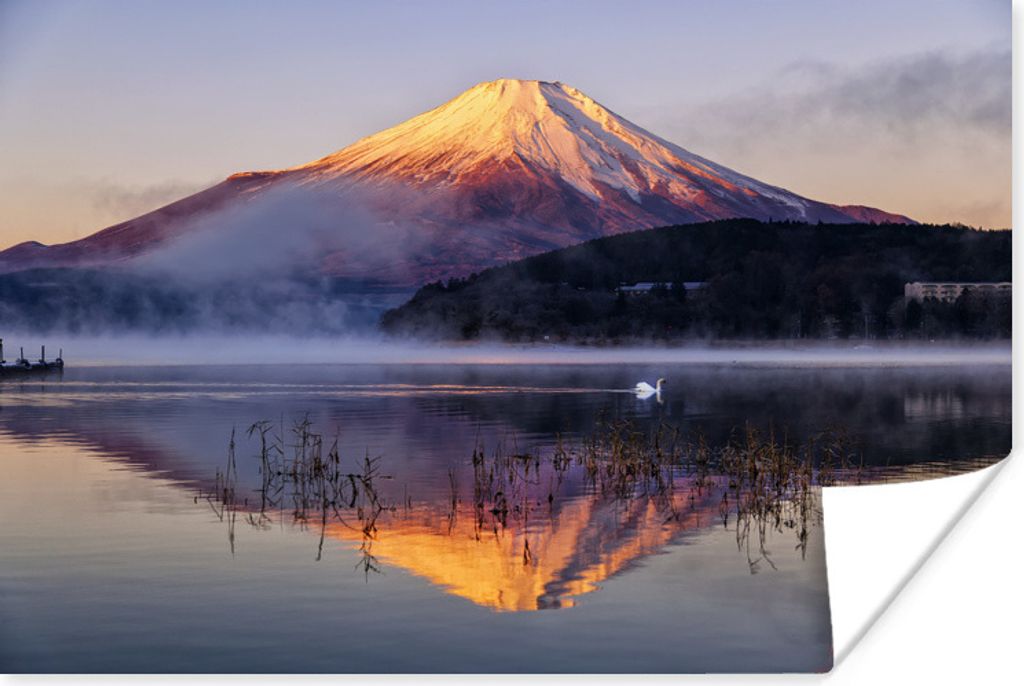 MuchoWow Poster Der Berg Fuji vom Yamanaka-See im asiatischen Japan 120x80 cm - Bilder