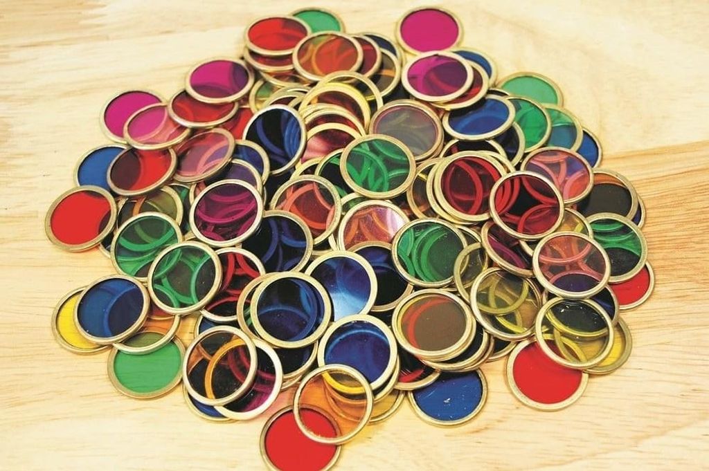 Shaw Metallzählchips - bunte magnetische Spielsteine 100 Produktbild 