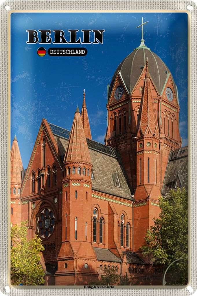 Blechschild Städte Berlin Heilig-Kreuz-Kirche 20x30cm