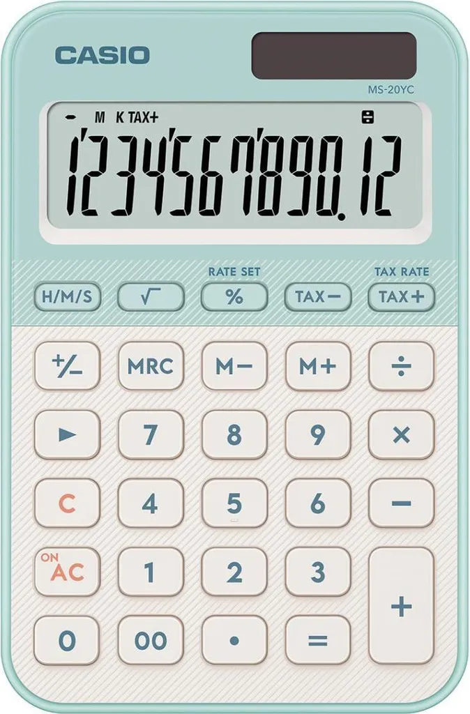 Casio MS-20YC Calcolatrice Tavolo Professionale Verde 12 Cifre - 1
