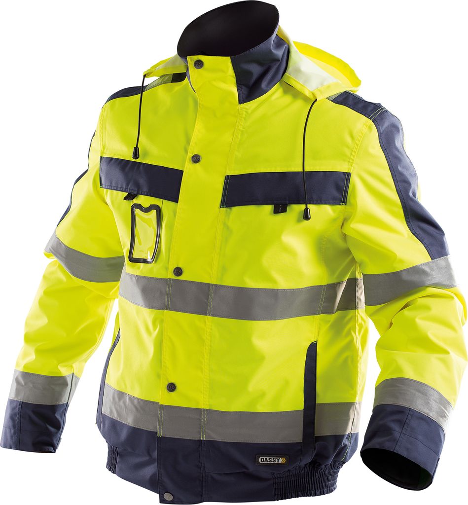 DASSY Lima Warnschutz Winterjacke NEONGELB/DUNKELBLAU Gr.L Länge: STANDARD