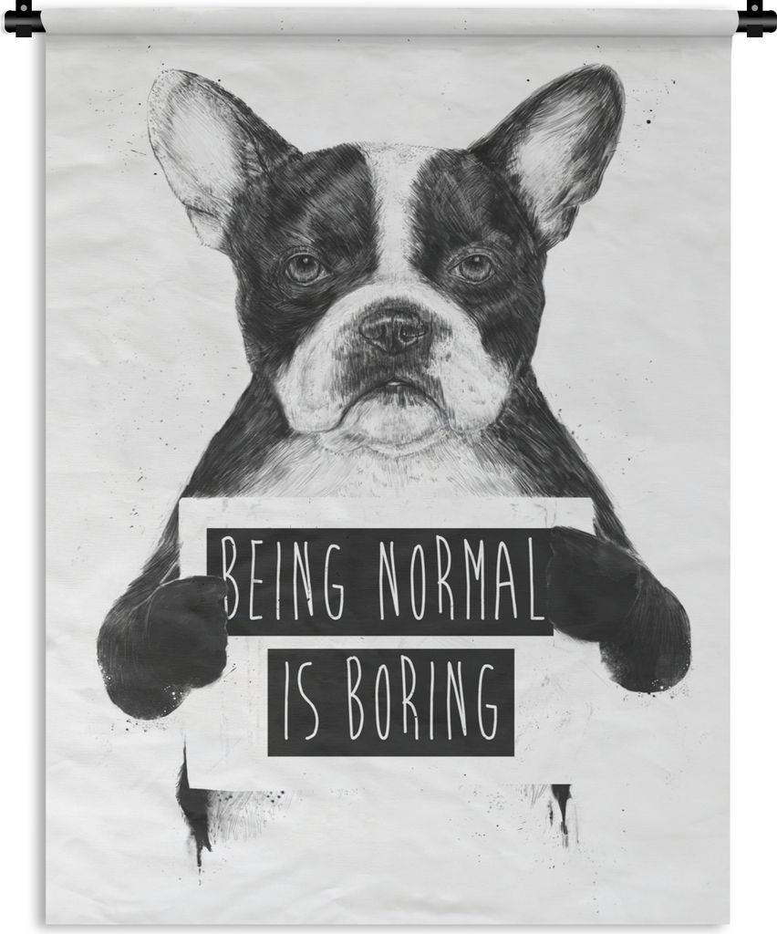 MuchoWow Wandteppich Wandbehang Hund - Zeichen - Text - Tiere 60x80 cm Tapisserie Dekoration Wandtuch - Decke - Wandtücher - Wohne