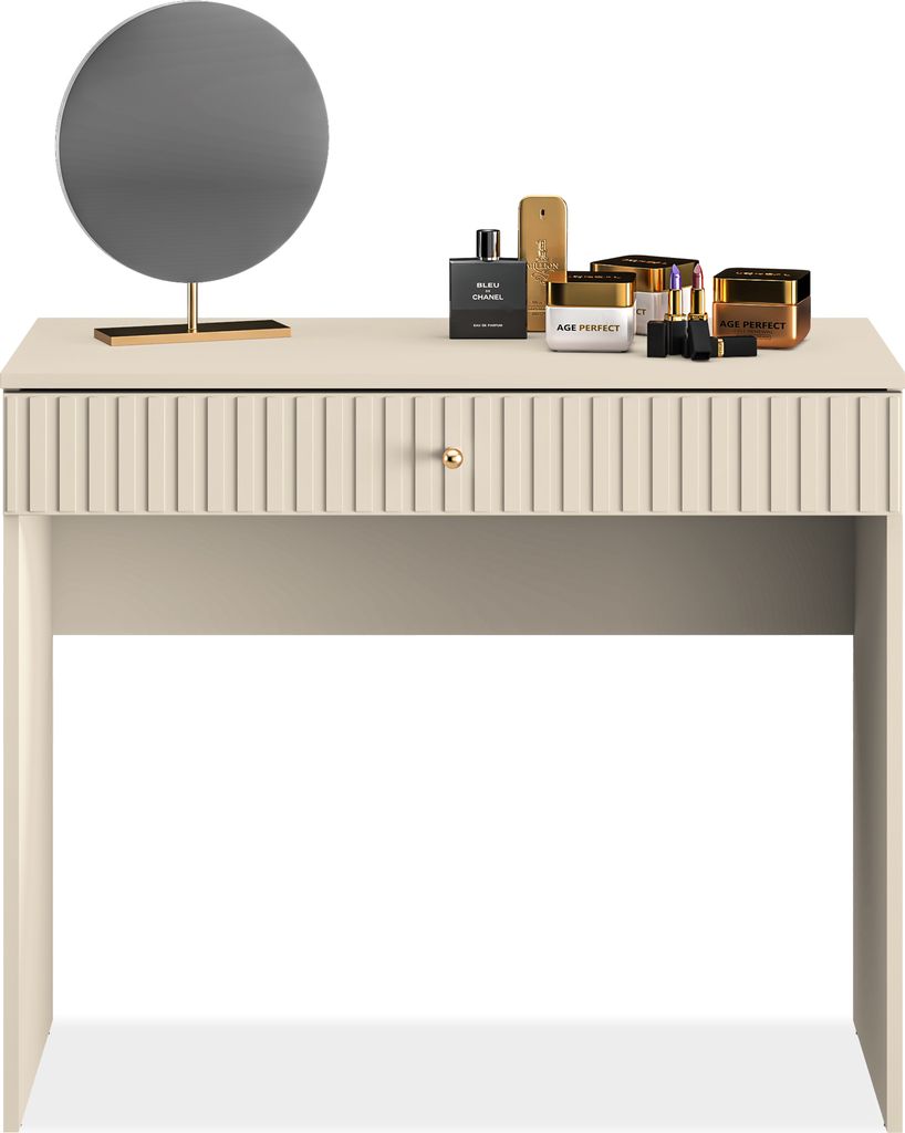 KONSIMO Schreibtisch "DROMA", Creme, Holz, ELEGANT, Produktbild 3