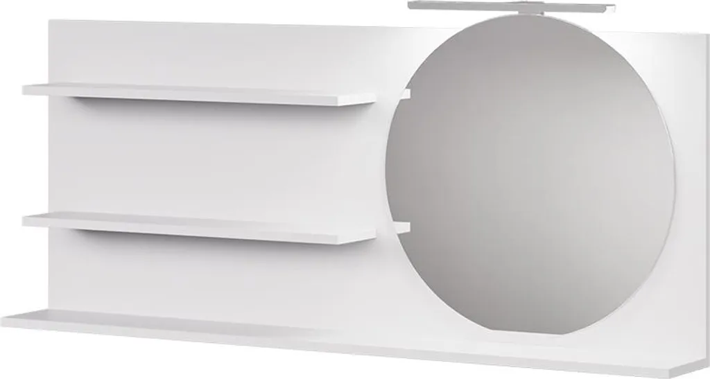 Miroir coiffeuse blanc 120cm Vicco Avena pour rangement cosmétiques