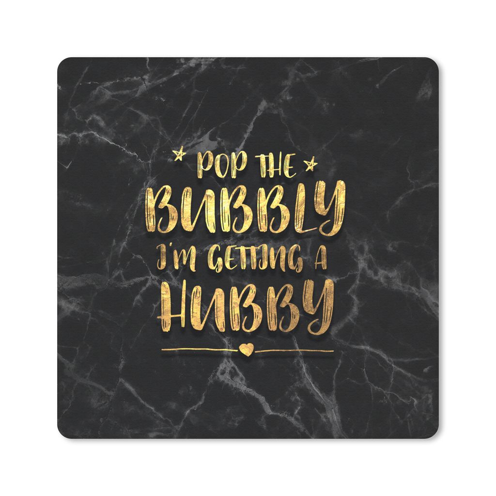 MuchoWow Mauspad Mousepad Zitate - Braut zu sein - Gold - Marmor 20x20 cm - Mousepads - Maus Mat - Pad - Mausunterlage - Desk Mat - Bureauartikeln