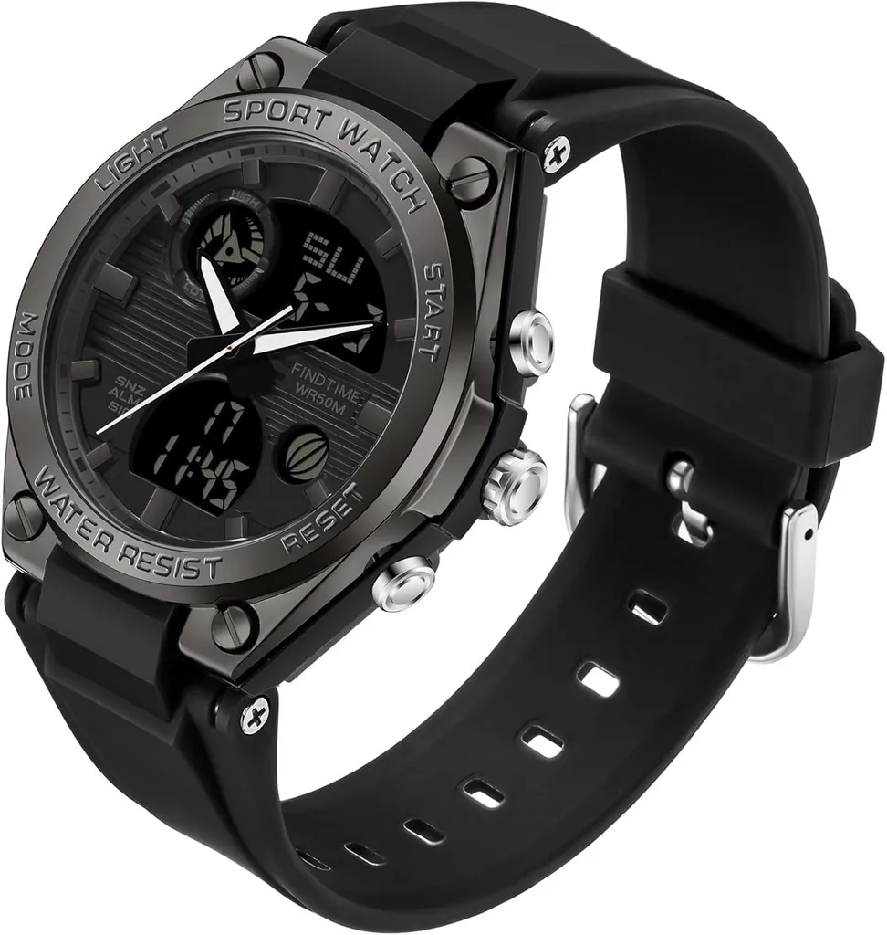 Orologio Dual Time Digitale Analogico Sportivo - Design Elegante