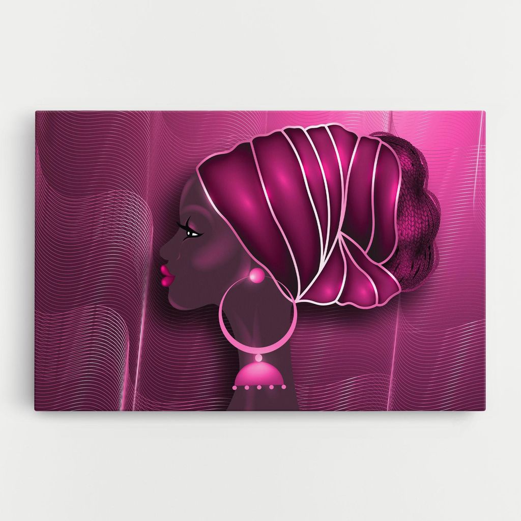 ARTHUB Leinwandbild 80x120 cm, African Pink Woman | Wohnzimmerdekoration, Hängende Bilder, Wanddekoration, Heimdekoration, Frauen, Afrikanische ...