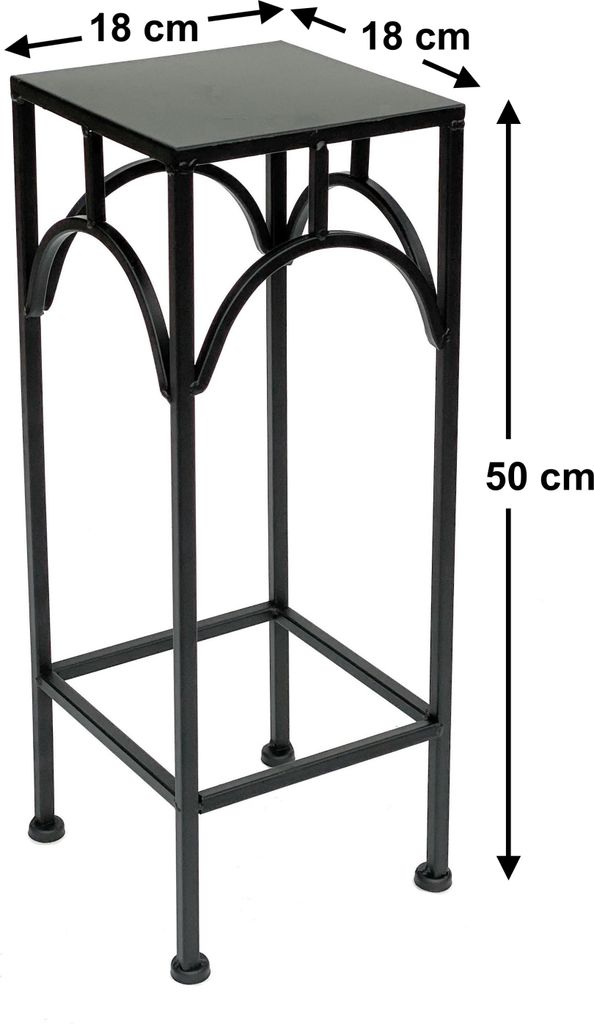 DanDiBo Set 2 Sgabelli Portafiori In Metallon Nero – Alto E Basso, Per Piante E Tavolini - 2