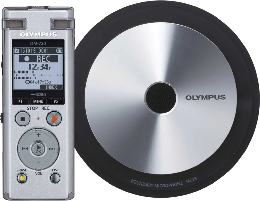 Enregistreur Vocal Olympus DM-720 Idéal Réunions et Conférences avec ME-33