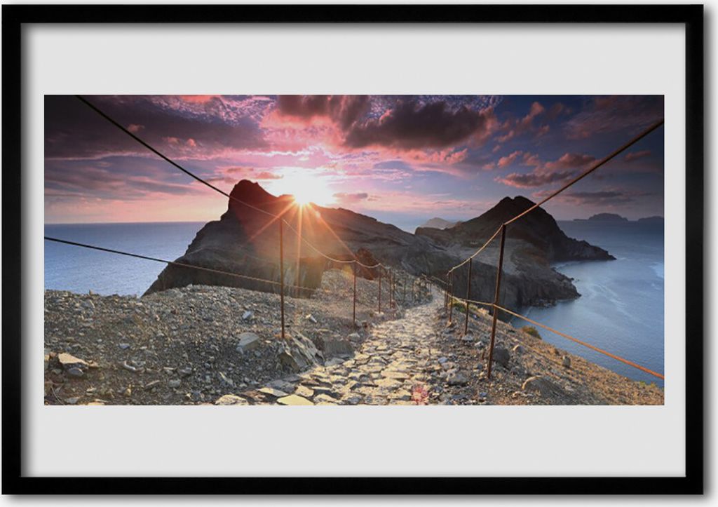 Bild 100x70 MDF-Rahmen Wandkunst Mountain West Cliff-Pfad