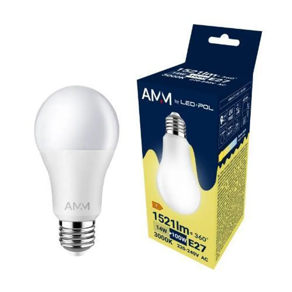 Ampoule LED E27 Gros Vis A60 14W : Lampe Standard pour Salon et Bureau