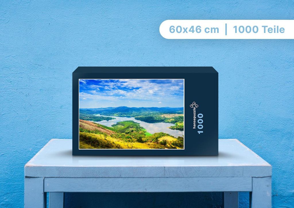 hansepuzzle 107954 - Fluss Puzzle, 1000 Teile, Natur, 60,0 x 46,0cm mit hochwertiger Aufbewahrung, Kartonbox und wiederverschließbarem Beutel