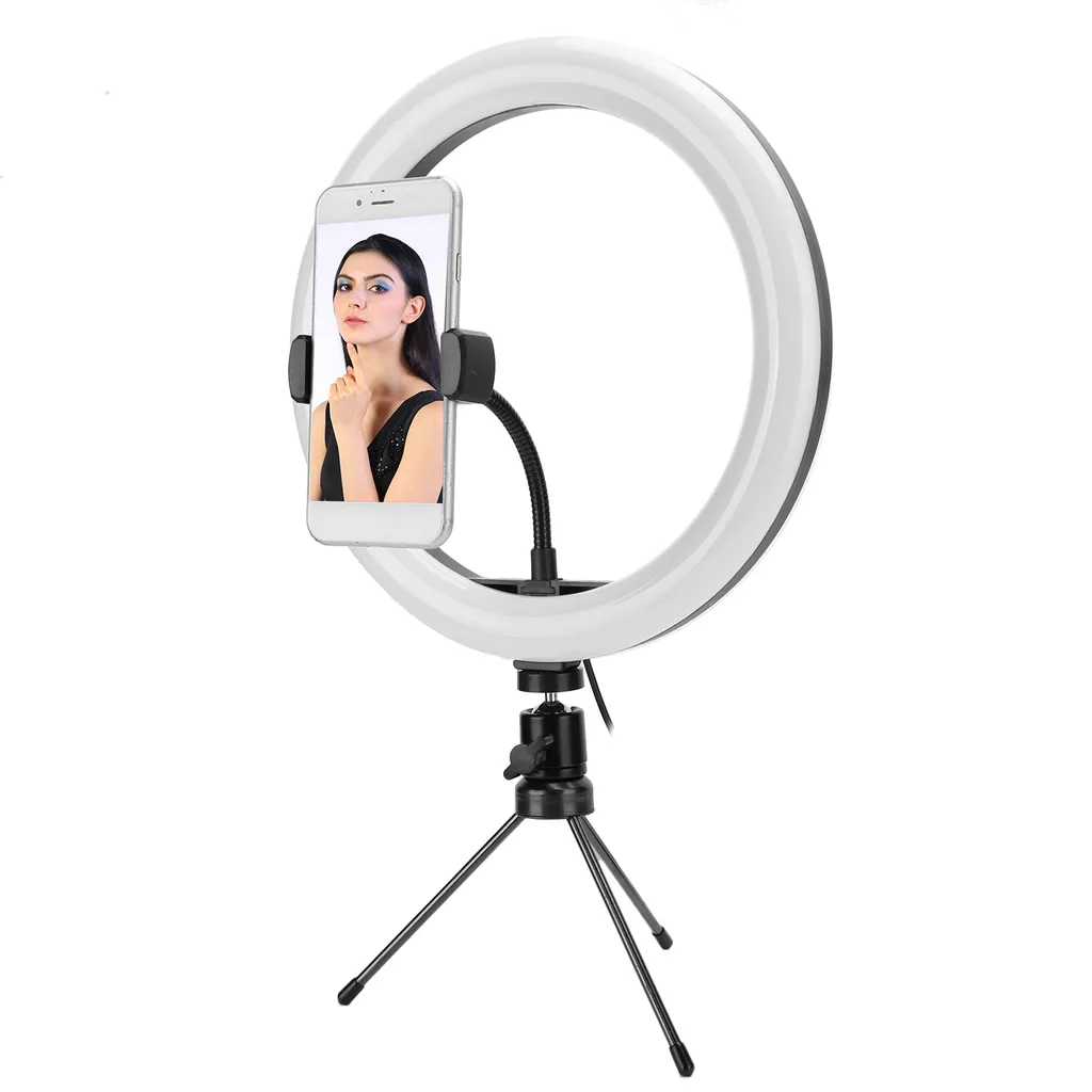 Kit Luce ad Anello LED USB per Videoconferenze - 10" con Stand - 3