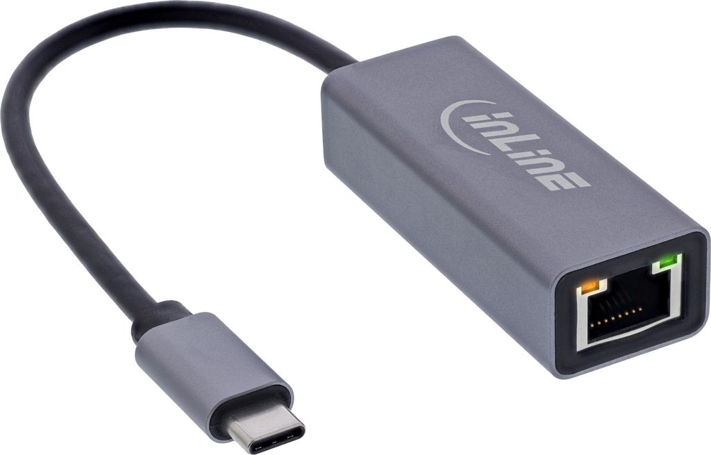 InLine USB 3.2 Netzwerkadapter Kabel, USB-C zu RJ45 Gigabit Netzwerk