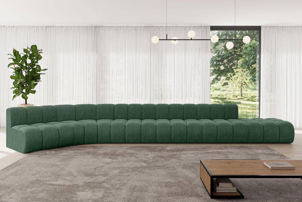 ALTDECOR Modulares Sofa Ecksofa in L-Form - Brilo-L3 - 562x174x70 cm Grün - Corner modular Sofa Eckcouch Couch Wohnlandschaft Cauchsofa Bodensofa ...