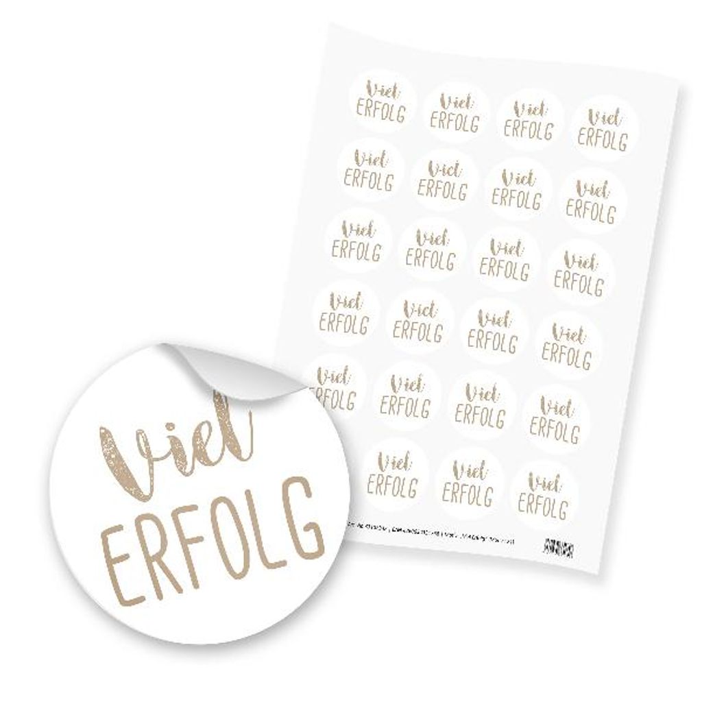 itenga 24x Sticker Aufkleber Viel Erfolg (Motiv 121) latte Produktbild 