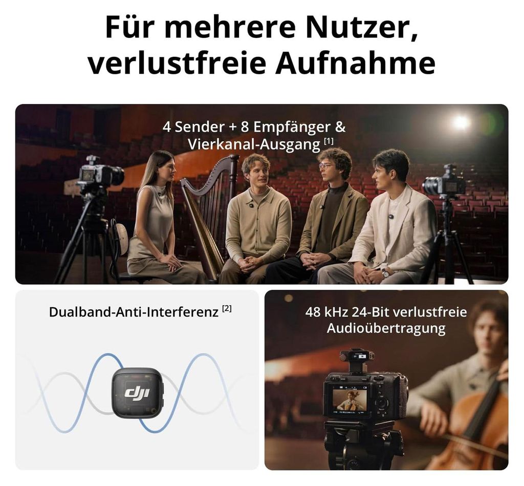 DJI MIC 3 (2 Sender + 1 Empfänger + Ladeschale) Produktbild 