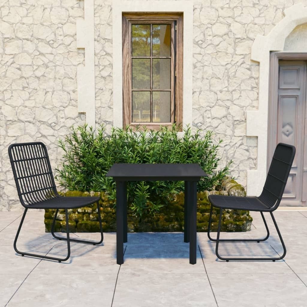 "Rabatt" 3-tlg. Garten-Essgruppe - mit tishe & Stuhl - Poly Rattan und Glas - Lounge-Dining set CC2631