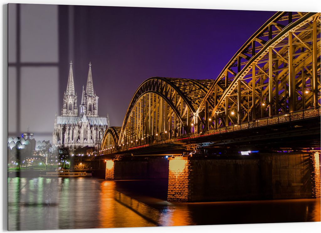 DEQORI Magnettafel Glas 90x60 cm 'Kölner Nachtglanz' beschreibbar Whiteboard Küche