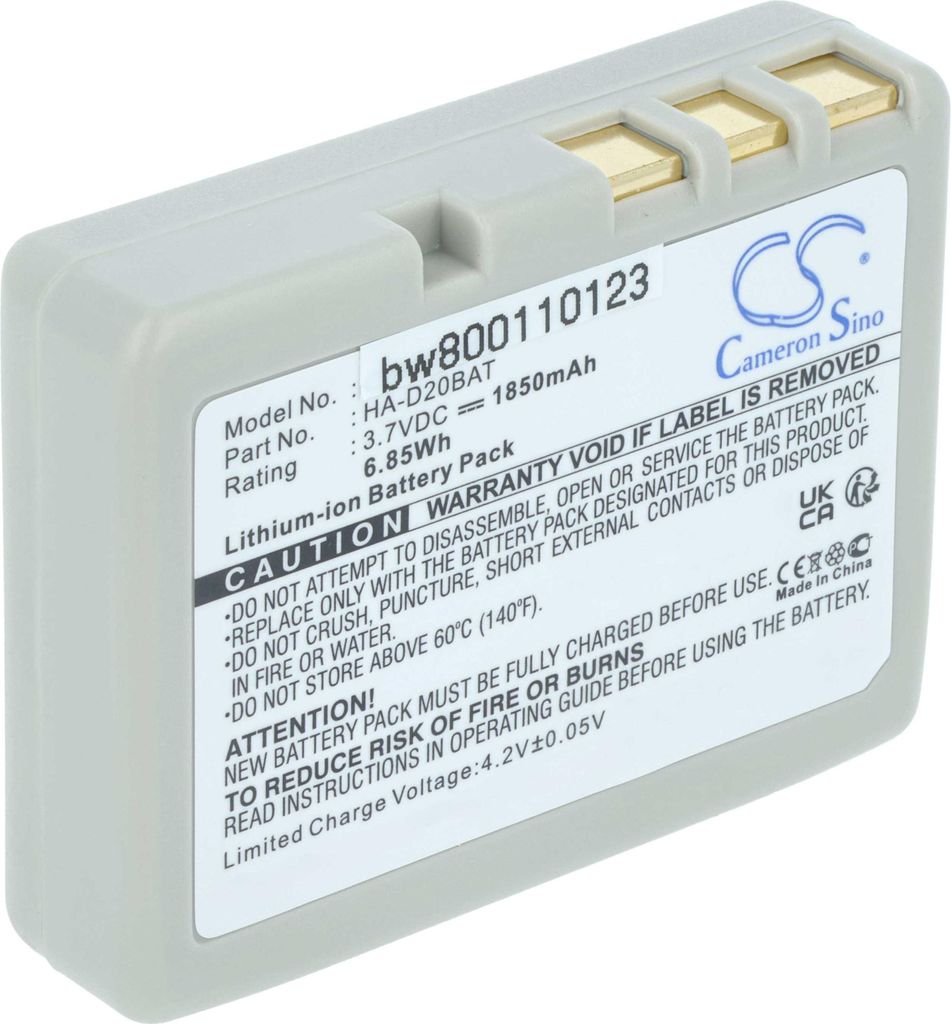 vhbw Akku kompatibel mit Casio IT600, IT300, IT-800RGC-65D, IT-800, IT-G500, IT-300, IT-600 Barcodescanner POS (1850 mAh, 3,7 V, Li-Ion)