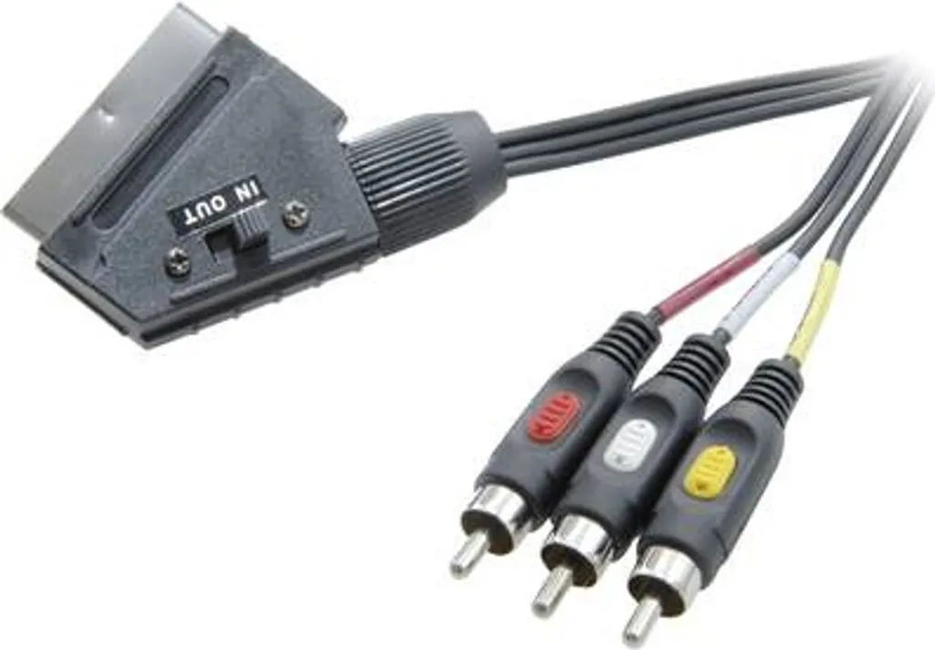 Cavo Adattatore SCART a 3 RCA SpeaKa: Collegamento Audio Video 2m
