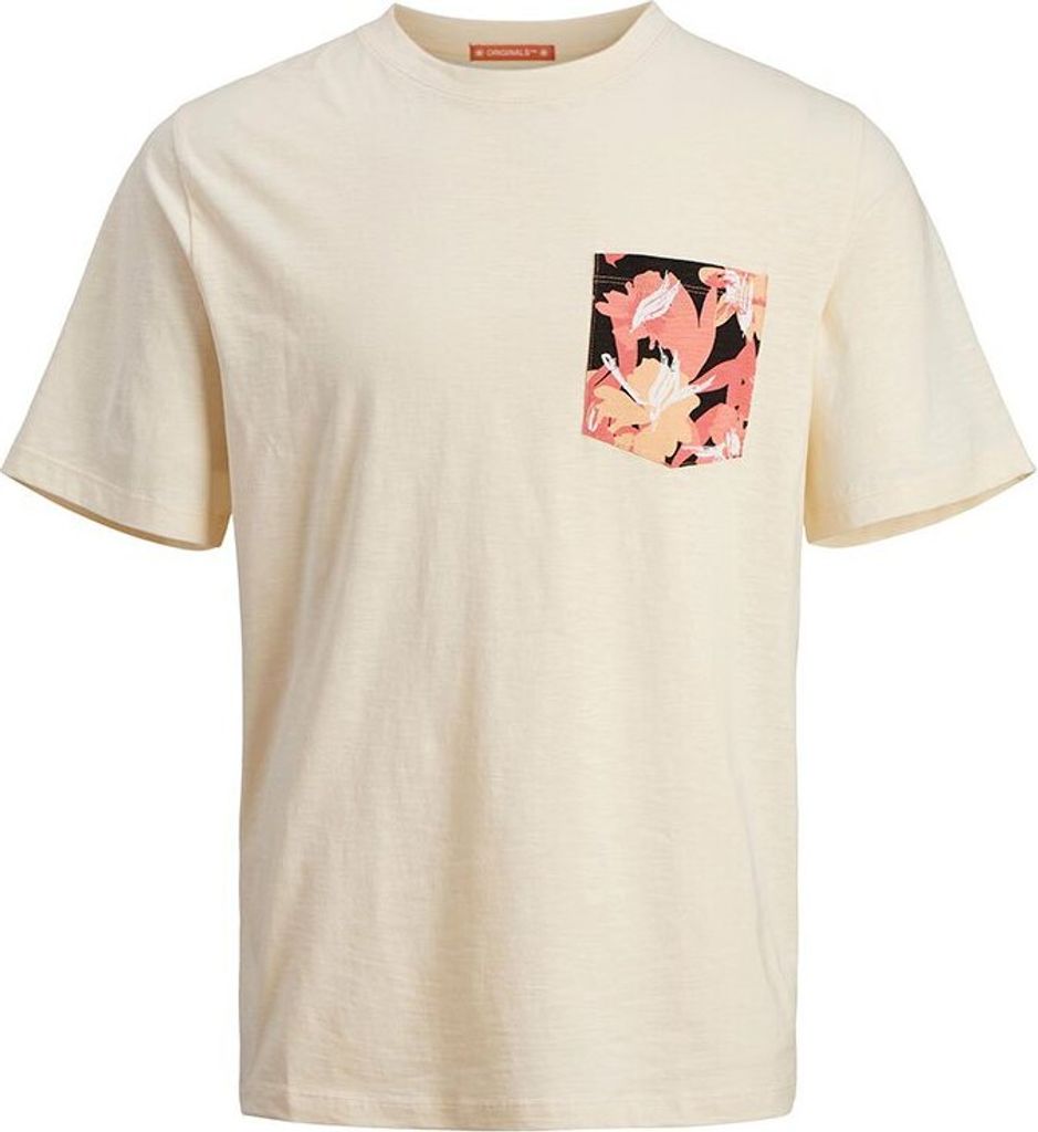Jack & Jones Aruba Abstract Aop Pocket Kurzarm-t-shirt Beige XL Mann Beige XL
