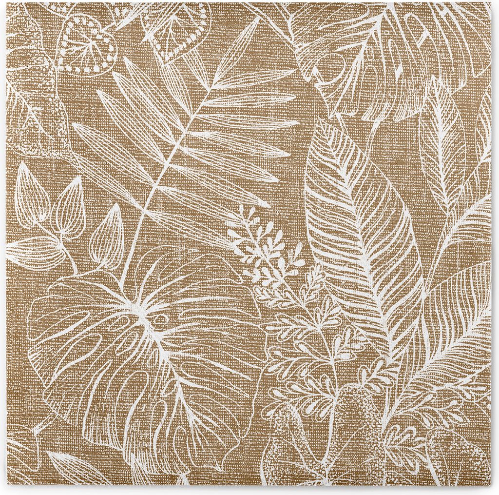 Airlaid Serviette Kona in Braun, 40 x 40 cm, 50 Stück - Mank - Floral Blätter Gräser