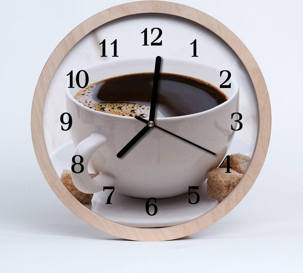 Holzuhr 30fi cm wanduhr - stilvoller Kaffee