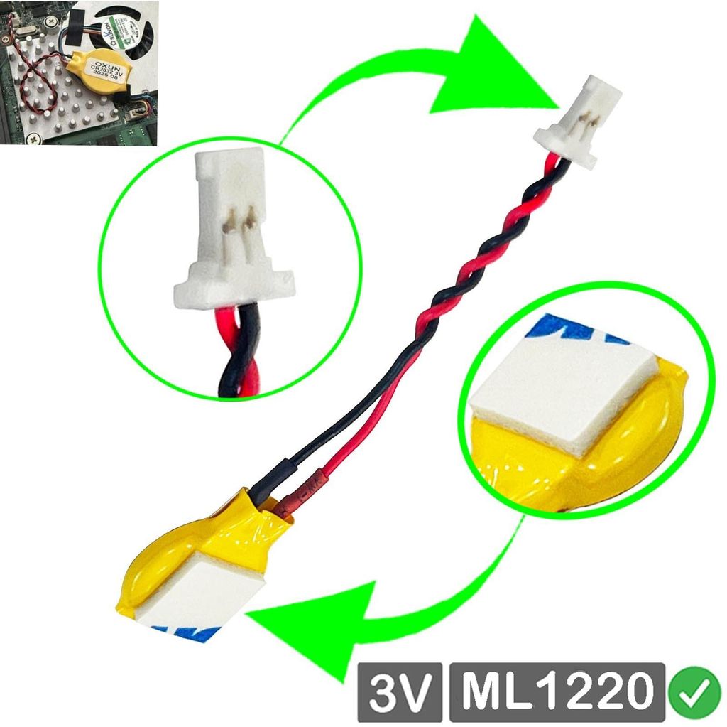 ML1220 RTC CMOS Batterie mit Stecker kabel für Acer SF314-52 N17P3 Notebook