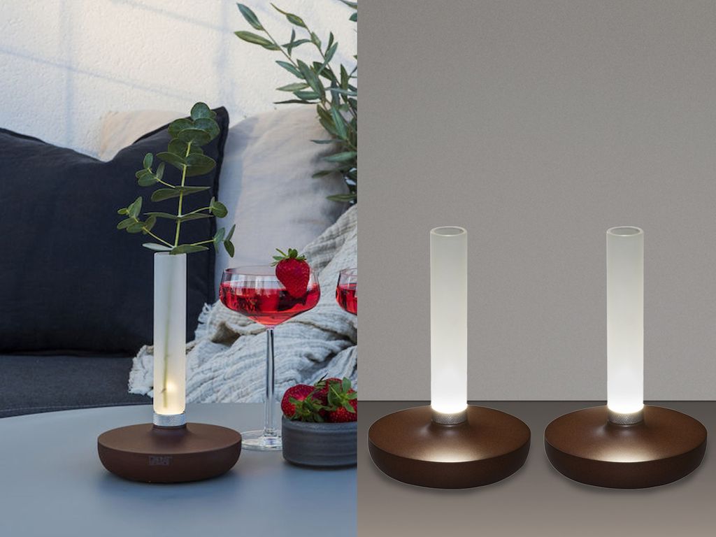 2er Set Outdoor Tischlampen, Garten beleuchten kabellos & ohne Stromanschluss