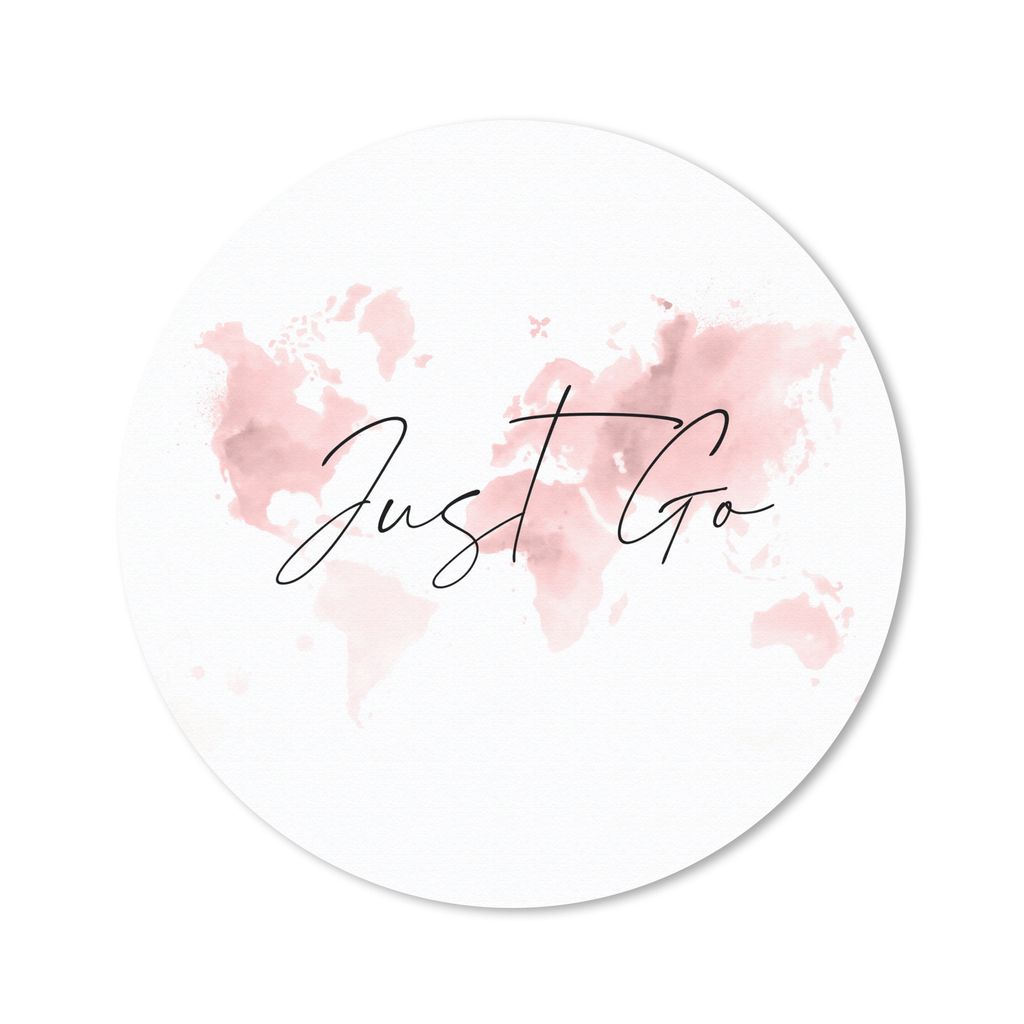 MuchoWow Mauspad Mousepad Karte - Aquarell - Rosa - Zitate 20x20 cm - Mousepads - Maus Mat - Pad - Mausunterlage - Schreibtischmatte