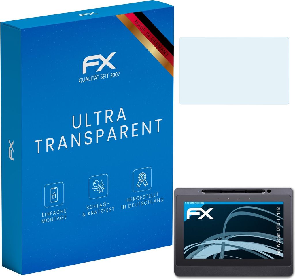 atFoliX FX-Clear 2x Schutzfolie kompatibel mit Wacom Produktbild 