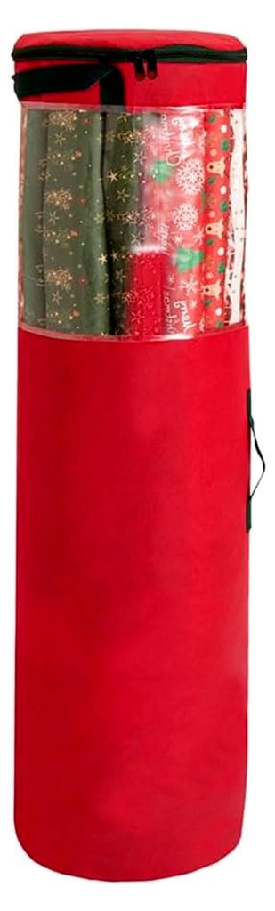 Geschenkpapier-Aufbewahrungstasche, Geschenkpapier-Organizer für die Aufbewahrung mehrerer Rollen unter dem Bett, Rot