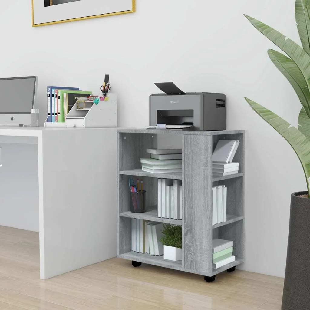 Meuble de rangement mobile gris sonoma pour bureau et salon tendance