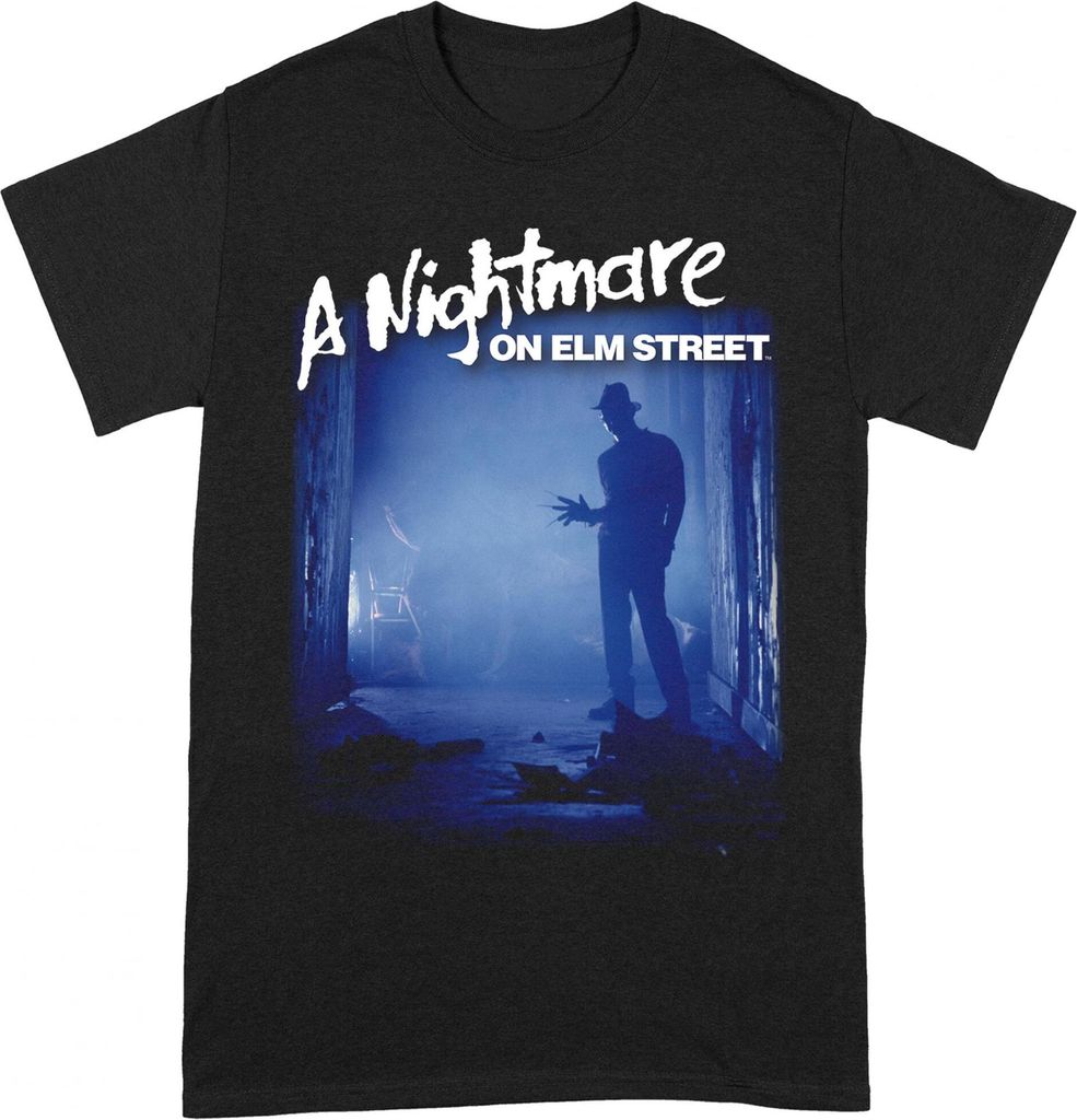 Nightmare On Elm Street - "Freddy Is Waiting" T-Shirt für Herren/Damen Uni BI118 (M) (Schwarz/Blau/Weiß)