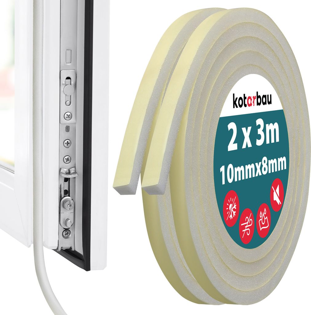 KOTARBAU® 2 St. Dichtungsband Schaumstoff 8x10 mm x 3m Produktbild 1