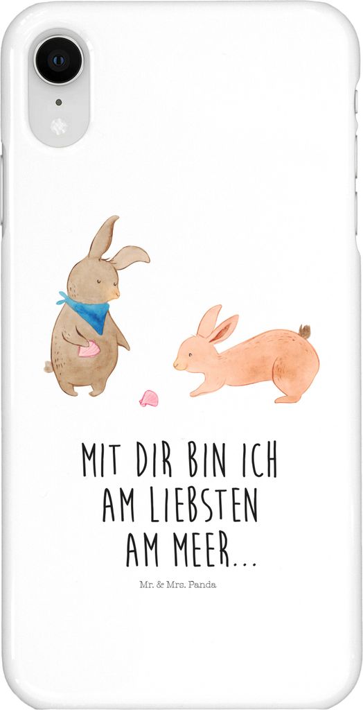 Mr. & Mrs. Panda Iphone XR Handyhülle Hasen Muschel - Weiß - Geschenk, BFF, Muscheln, Premium Kunststoff, Best Friends, Strand, Muttertag, Meer, ...