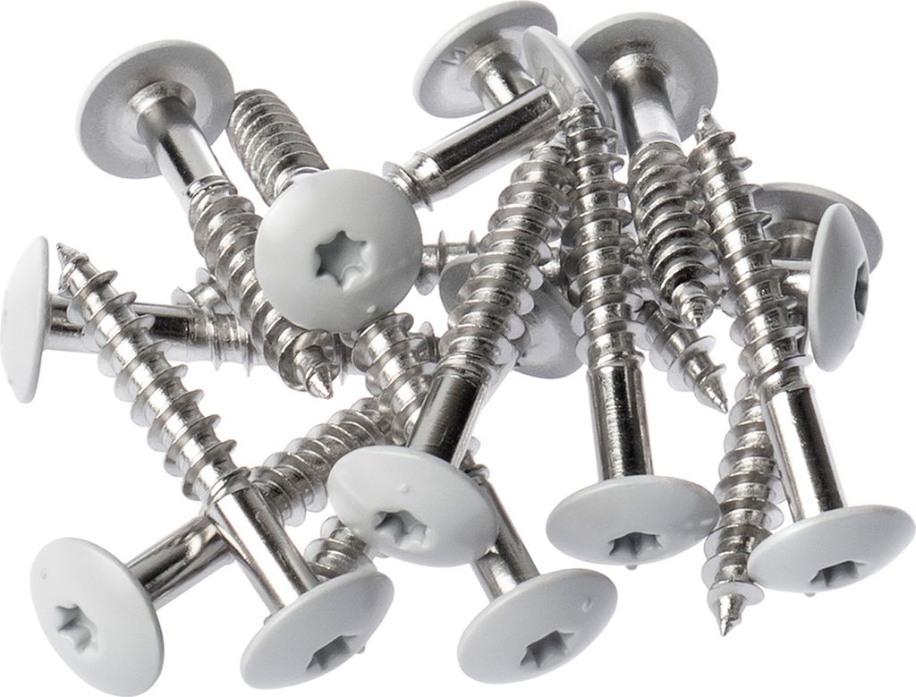 HPL- Schrauben, Fassadenschraube, Edelstahlschraube mit Kopflackierung | VIELE FARBEN | Faserzement, Holzpaneele, Alu Verbund (Lichtgrau (RAL 7035)...