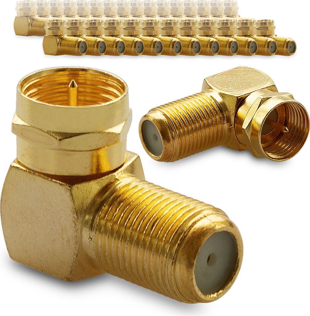 SAT F-Winkelstecker Winkel Adapter 90° Vergoldet 30x Winkeladapter Stecker Kabel