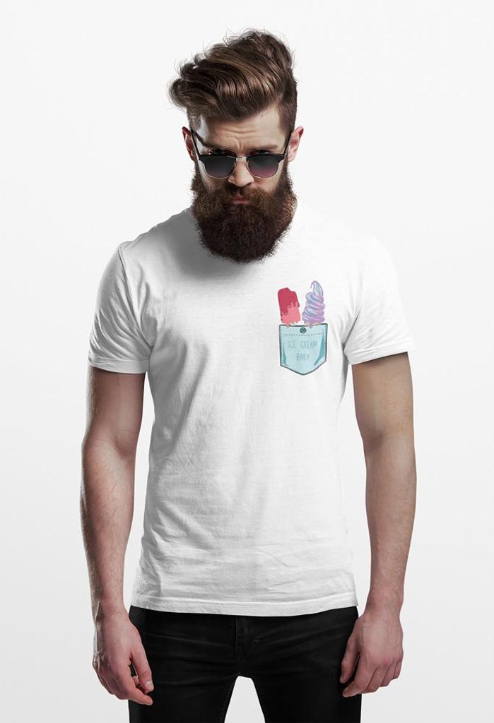 D&B Uni Polo PO00017 Ice Cream Pocket Weiß-Größe M